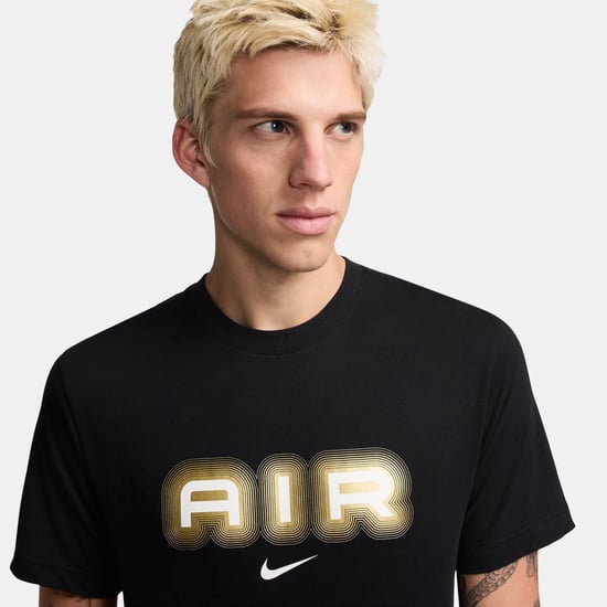 Nike Air Mens Black Gold Neon Graphic T-Shirt - Image 3