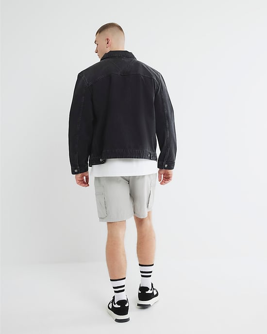 River Island Mens Shorts Grey Nylon Cargo Elasticated - Image 3