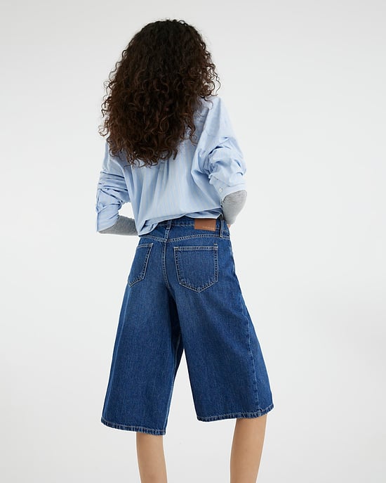 River Island Womens Longline Jorts Blue Denim Button Zip - Image 3