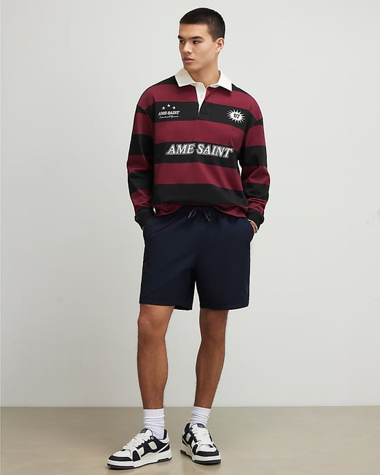 River Island Mens Shorts Navy Regular Fit Ripstop Elasticated - Image 2