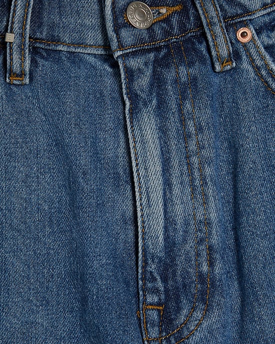 River Island Mens Shorts Blue Regular Fit Denim Button Zip - Image 5