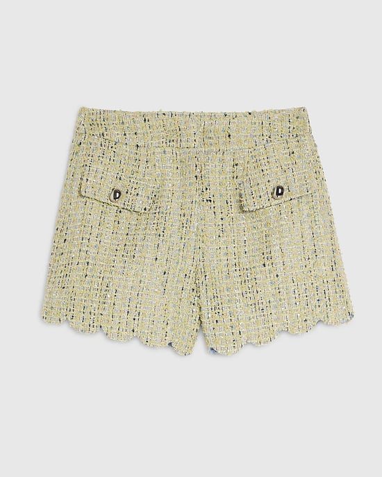 River Island Womens Shorts Green Boucle Scallop Zip - Image 6