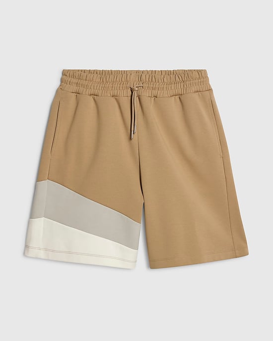 River Island Mens Shorts Beige Regular Fit Colour Block - Image 6