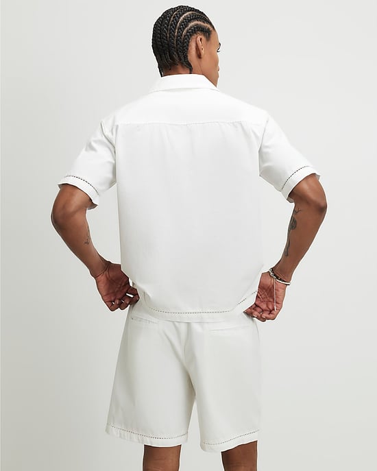River Island Mens Shorts White Embroidered Elasticated - Image 4