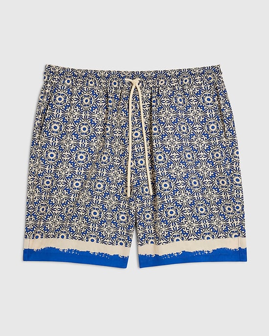 River Island Mens Shorts Blue Tile Print Drawstring Del Maar - Image 6