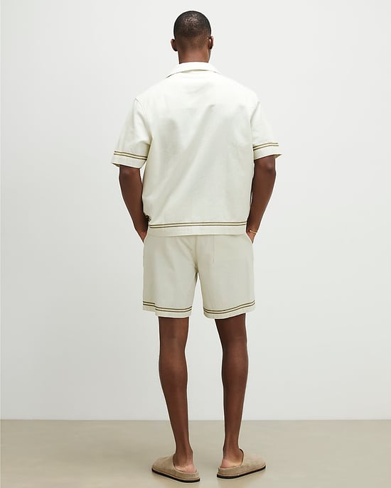 River Island Mens Shorts Green Palm Tree Drawstring - Image 4