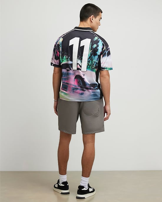 River Island Mens Shorts Grey Ripstop Elasticated Drawstring - Image 3