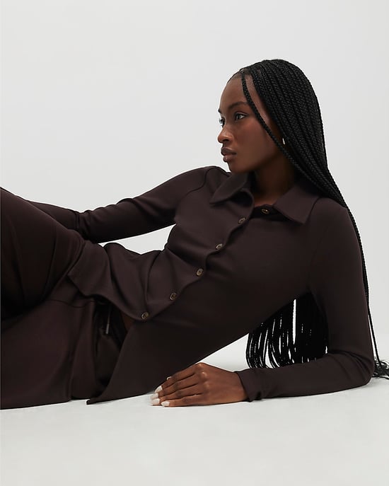 River Island Womens Shirt Brown Long Sleeve Premium Button - Image 4