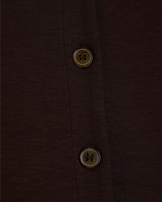 River Island Womens Shirt Brown Long Sleeve Premium Button - Image 5