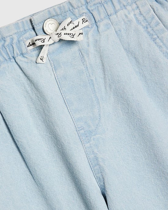 River Island Girls Wide Leg Jeans Blue Bow - Image 2