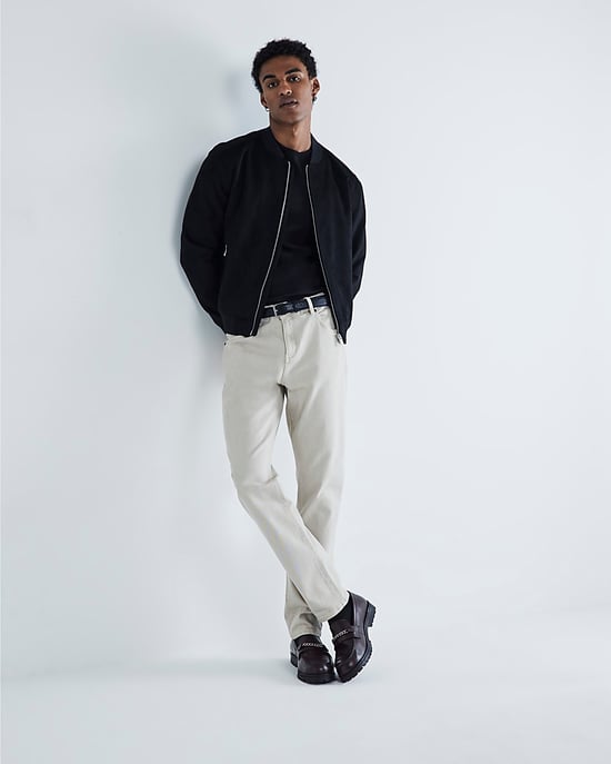 River Island Mens Jacket Bomber Black Faux Suedette - Image 5