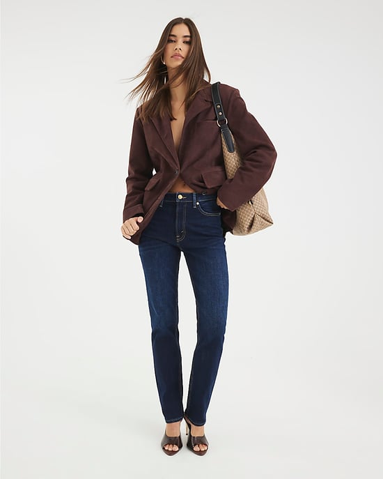 River Island Womens Slim Fit Jeans Blue High Waisted Zip - Image 1