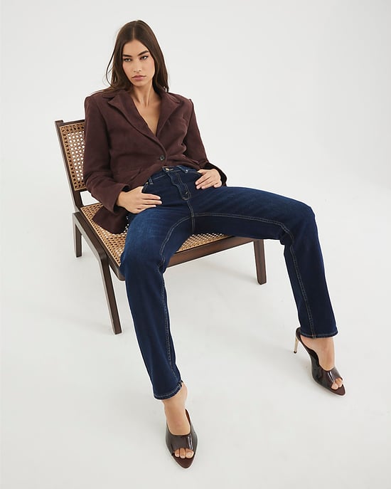 River Island Womens Slim Fit Jeans Blue High Waisted Zip - Image 4