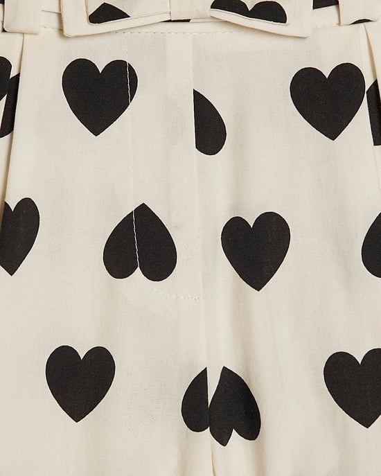 River Island Girls Shorts White Heart Print Bow - Image 3