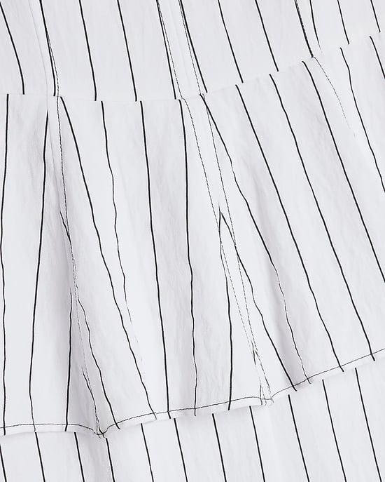 River Island Womens Jumpsuit White Stripe Peplum Striped Outfit - Image 5