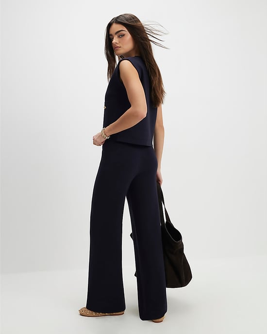 River Island Womens Waistcoat Navy Knitted Round Neck - Image 3