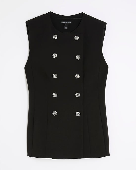 River Island Womens Waistcoat Black Sleeveless Button - Image 6