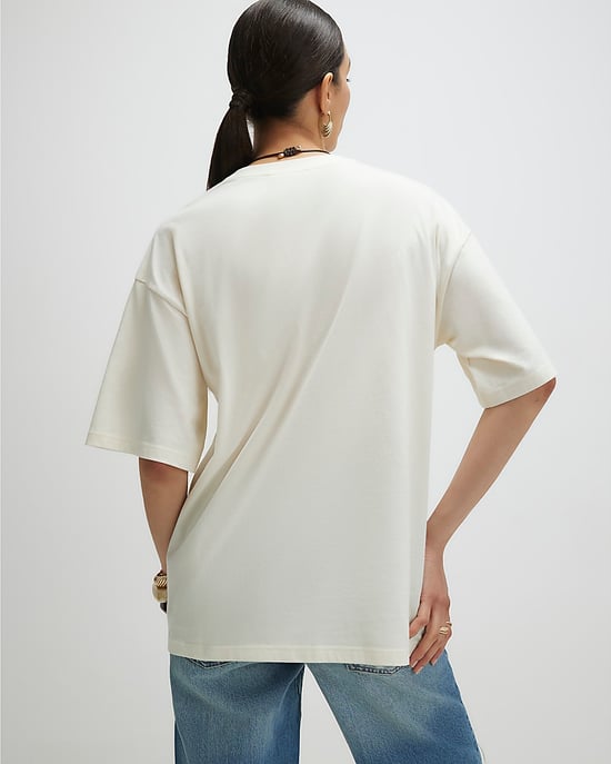 River Island Womens T-Shirt Cream Short Sleeve Palm Broderie - Image 3