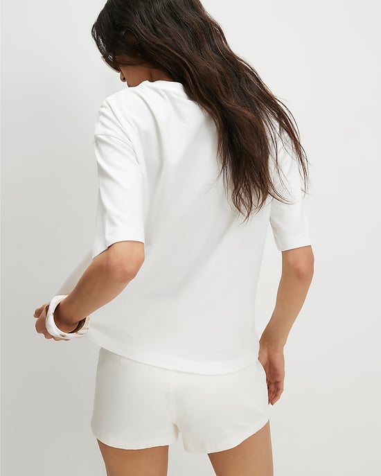 River Island Womens T-Shirt White Cotton Embellished Quirky Boxy - Image 3