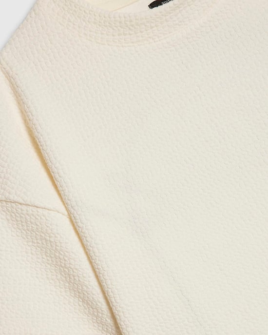 River Island Boys T-Shirt Cream Textured Palm Tree - Image 3
