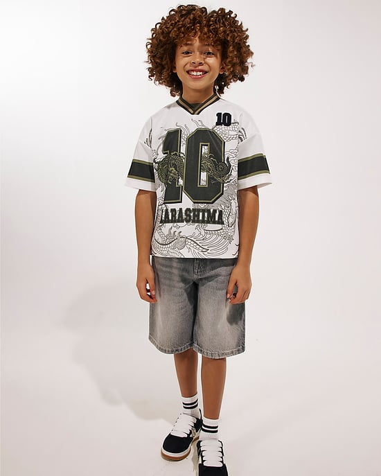 River Island Boys T-Shirt White Japanese Dragon & 10 Print - Image 4