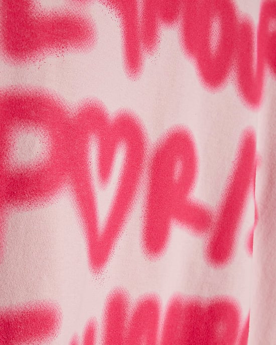 River Island Girls T-Shirt Pink Graffiti Graphic - Image 3