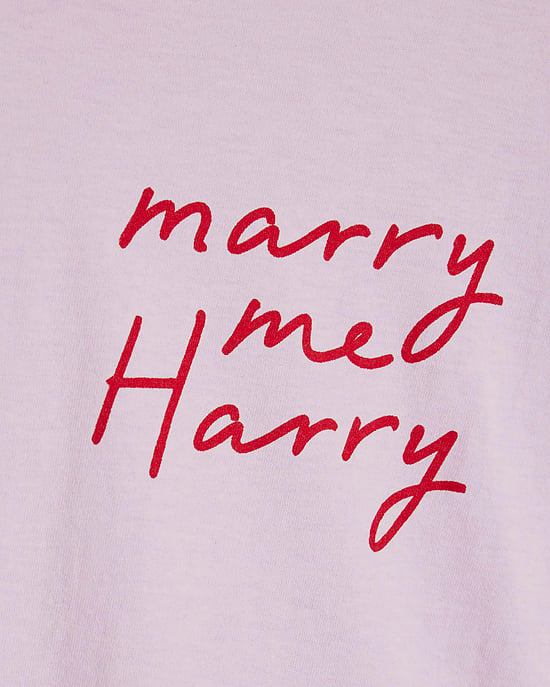 River Island Womens T-Shirt Pink Marry Me Harry Ringer Graphic - Image 5