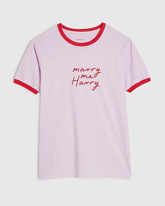 River Island Womens T-Shirt Pink Marry Me Harry Ringer Graphic - Image 6
