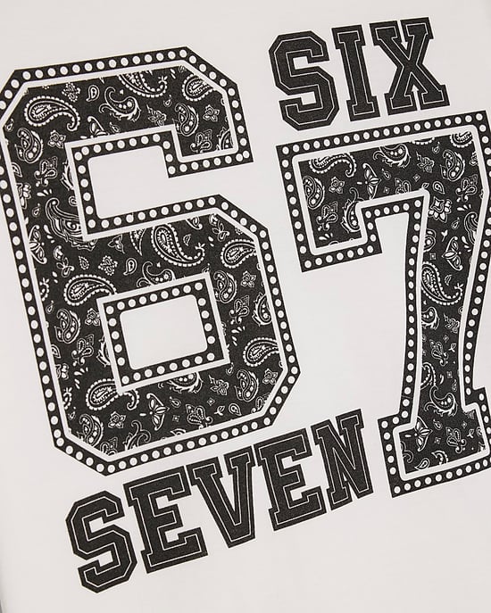 River Island Boys T-Shirt White 67 Graphic Bandana Print - Image 2