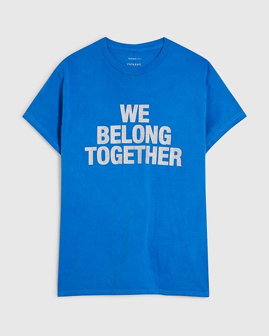 River Island Womens T-Shirt Blue We Belong Together Boyfriend Fit - Image 6