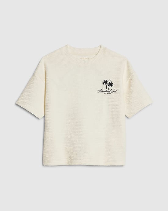 River Island Mini Boys T-Shirt Cream Textured Palm Tree - Image 4