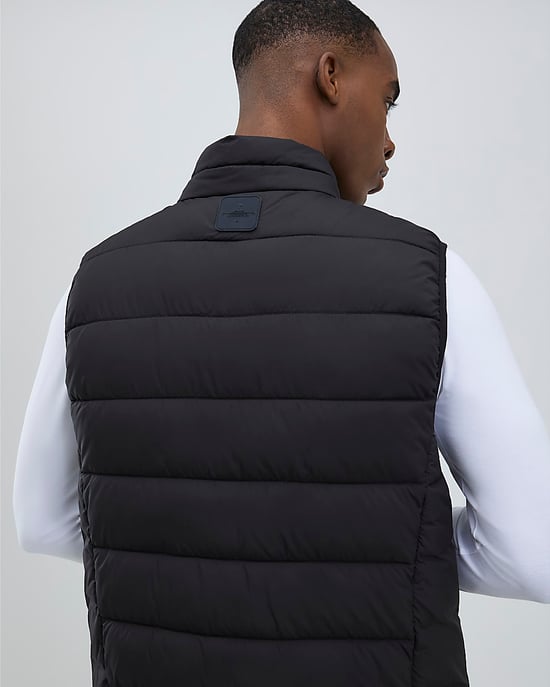 River Island Mens Puffer Gilet Black Lightweight Zipped Padded - Image 3