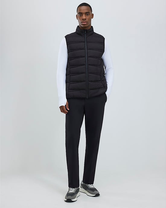 River Island Mens Puffer Gilet Black Lightweight Zipped Padded - Image 4