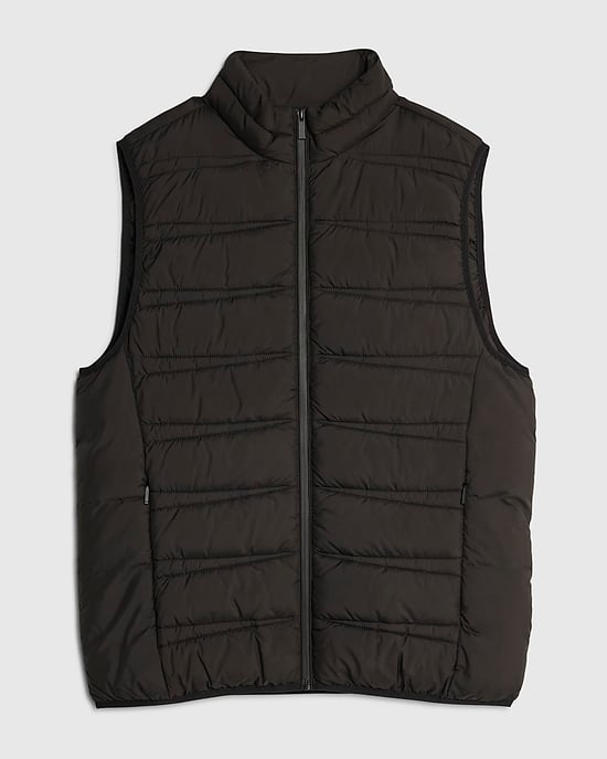River Island Mens Puffer Gilet Black Lightweight Zipped Padded - Image 6