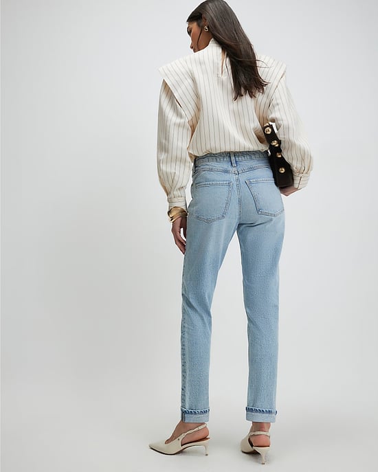 River Island Womens Mom Sculpt Jeans Blue Mid Rise Zip - Image 3