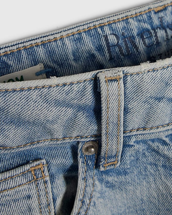 River Island Womens Mom Sculpt Jeans Blue Mid Rise Zip - Image 5