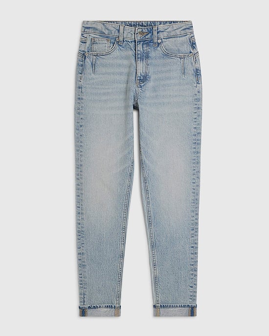 River Island Womens Mom Sculpt Jeans Blue Mid Rise Zip - Image 6