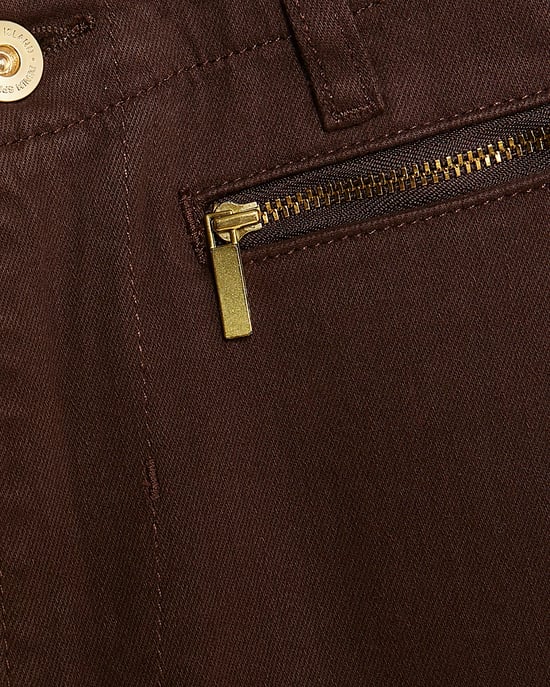 River Island Womens Flared Jeans Brown Zip Front Relaxed - Image 5
