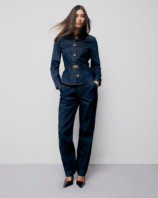 River Island Womens Jacket Indigo Denim Long Sleeve Belted - Image 2