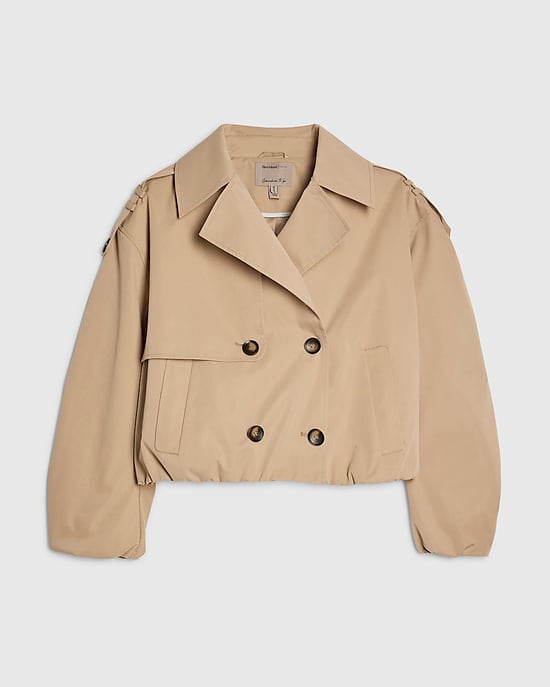 River Island Womens Trench Jacket Beige Short Bubble Hem - Image 6