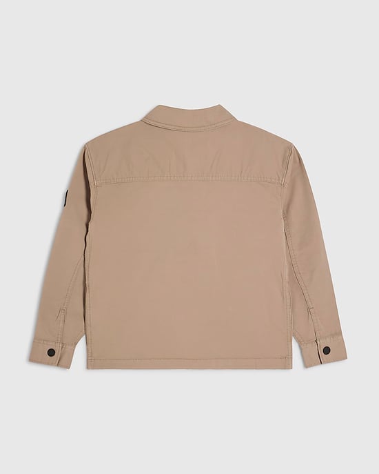 River Island Boys Shacket Beige Long Sleeve Collared - Image 4