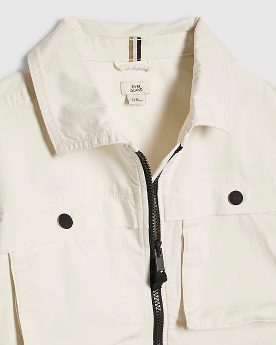 River Island Boys Shacket White Long Sleeve Collared - Image 2