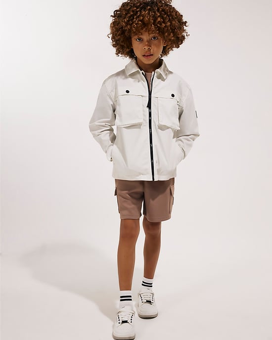 River Island Boys Shacket White Long Sleeve Collared - Image 3