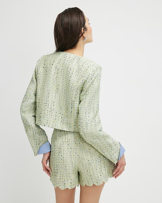 River Island Womens Scallop Jacket Trophy Green Boucle - Image 3