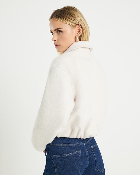River Island Womens Harrington Jacket Petite Cream Collared - Image 3