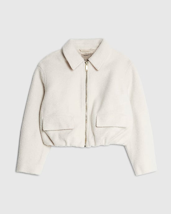 River Island Womens Harrington Jacket Petite Cream Collared - Image 5
