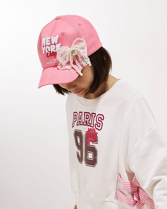 River Island Girls Cap Pink New York Graphic Hat - Image 4