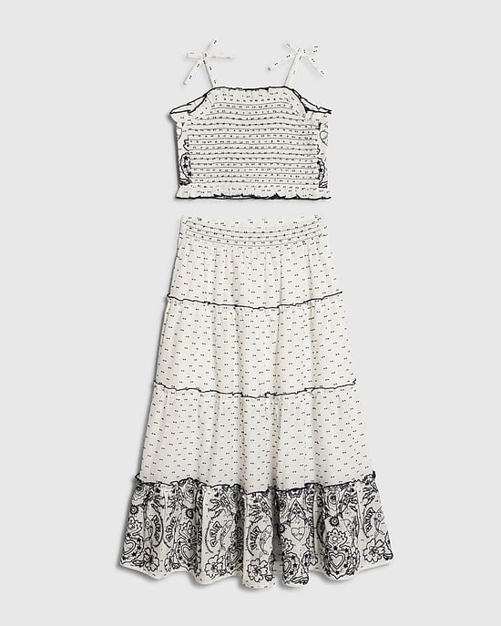 River Island Girls Skirt Set White Mexicana Maxi Embroidered 2 Piece - Image 2