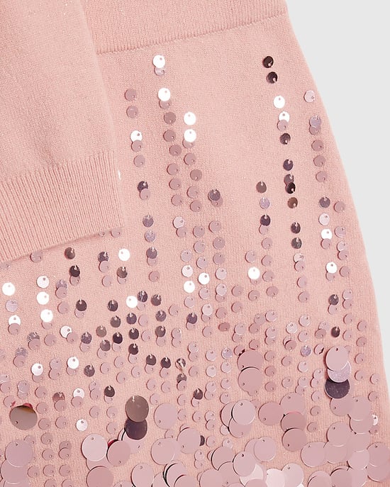 River Island Girls Cardigan & Skirt Set Pink Sequin 2 Piece - Image 4