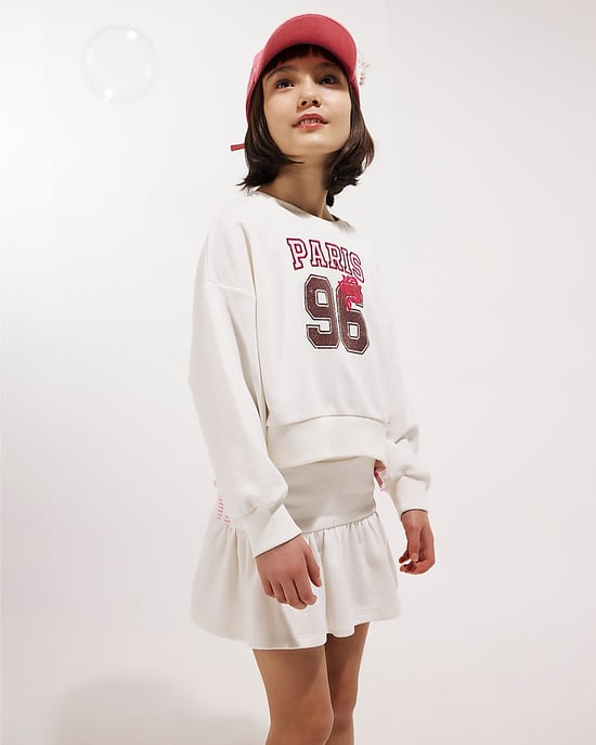 River Island Girls Top & Skirt Set White Paris 96 Sweat 2 Piece - Image 4